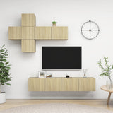 vidaXL 7-Piece TV Cabinet Set Engineered Wood White