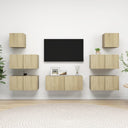 vidaXL 7-delige Tv-meubelset bewerkt hout wit