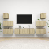 vidaXL 7-delige Tv-meubelset bewerkt hout wit