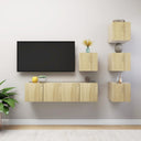 vidaXL 6-Piece TV Cabinet Set Engineered Wood White