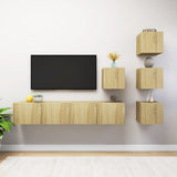 vidaXL 6-Piece TV Cabinet Set Engineered Wood White