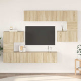 vidaXL 8-delige Tv-meubelset bewerkt hout wit