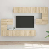 vidaXL 8-delige Tv-meubelset bewerkt hout wit