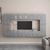 vidaXL 8-piece TV Cabinet Set Engineered Wood White