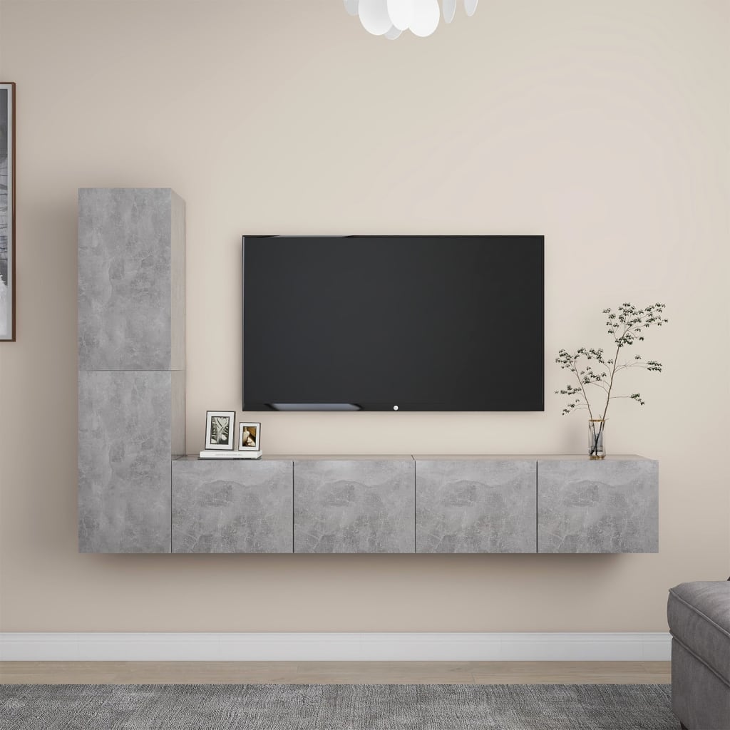 vidaXL 3-Piece TV Cabinet Set Engineered Wood White