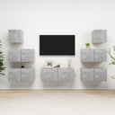 vidaXL 7-delige Tv-meubelset bewerkt hout wit