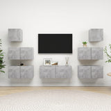 vidaXL 7-delige Tv-meubelset bewerkt hout wit