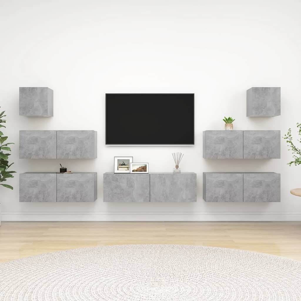 vidaXL 7-delige Tv-meubelset bewerkt hout wit