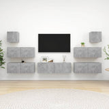 vidaXL 7-delige Tv-meubelset bewerkt hout wit