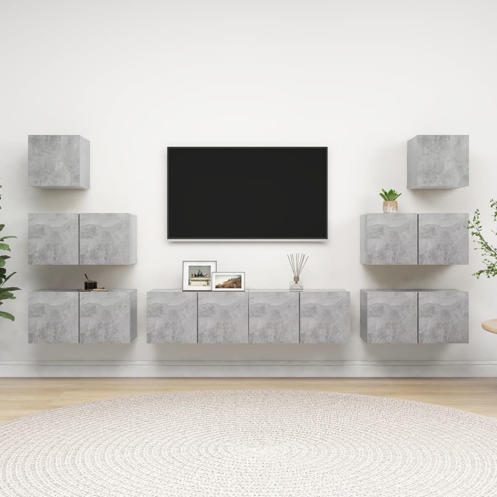 vidaXL 7-delige Tv-meubelset bewerkt hout wit