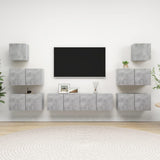 vidaXL 7-delige Tv-meubelset bewerkt hout wit