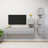 vidaXL 6-Piece TV Cabinet Set Engineered Wood White