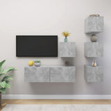vidaXL 6-Piece TV Cabinet Set Engineered Wood White