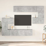 vidaXL 8-delige Tv-meubelset bewerkt hout wit