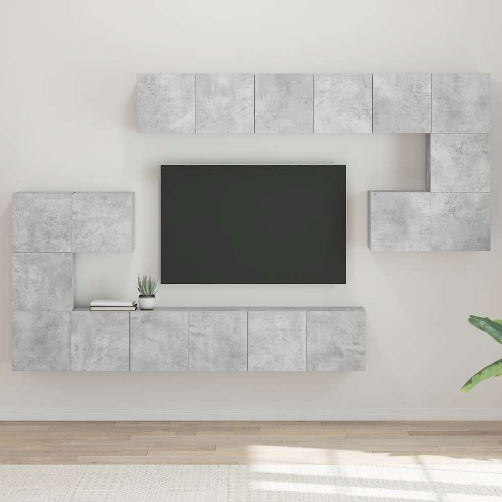 vidaXL 8-delige Tv-meubelset bewerkt hout wit