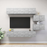 vidaXL 6-Piece TV Cabinet Set Chipboard White