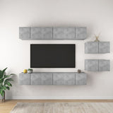 vidaXL 6-Piece TV Cabinet Set Chipboard White