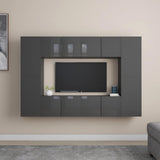 vidaXL 8-piece TV Cabinet Set Engineered Wood White