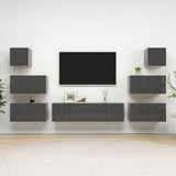 vidaXL 7-delige Tv-meubelset bewerkt hout wit