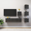 vidaXL 6-Piece TV Cabinet Set Engineered Wood White
