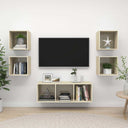 vidaXL 5-delige Tv-meubelset bewerkt hout wit