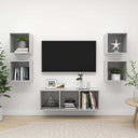 vidaXL 5-delige Tv-meubelset bewerkt hout wit