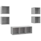vidaXL 5-delige Tv-meubelset bewerkt hout wit