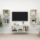 vidaXL 5-delige Tv-meubelset bewerkt hout wit