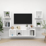 vidaXL 5-delige Tv-meubelset bewerkt hout wit