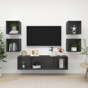 vidaXL 5-delige Tv-meubelset bewerkt hout wit