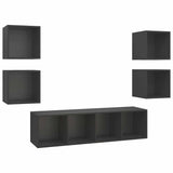 vidaXL 5-delige Tv-meubelset bewerkt hout wit