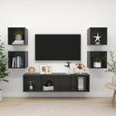 vidaXL 5-delige Tv-meubelset bewerkt hout wit
