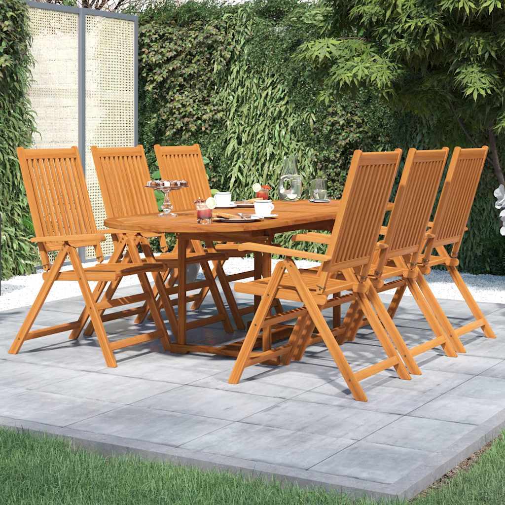 vidaXL 7-delige Tuinset massief acaciahout 160-240 cm