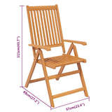vidaXL 7-delige Tuinset massief acaciahout 160-240 cm