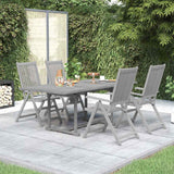 vidaXL 5-delige tuinset (150-200)x100cm massief acaciahout grijs