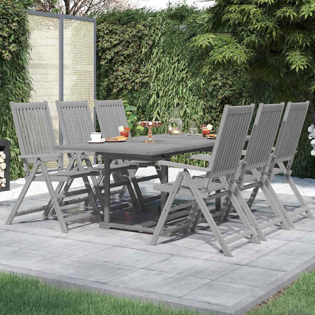 vidaXL 5-delige tuinset (150-200)x100cm massief acaciahout grijs