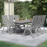 vidaXL 5-delige tuinset (150-200)x100cm massief acaciahout grijs