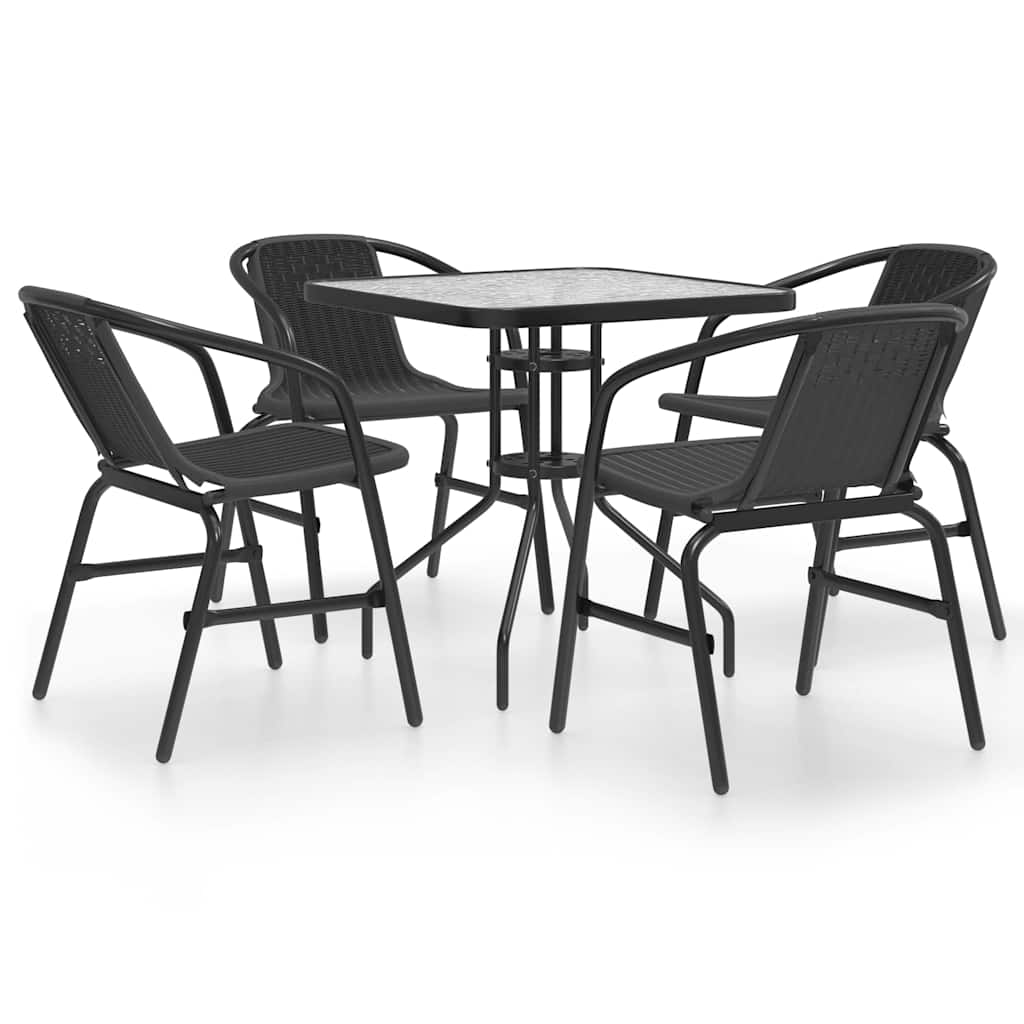 vidaXL 3-delige Tuinset zwart