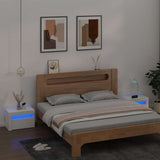 vidaXL Nachtkastjes 2 st LED 60x35x40 cm wit