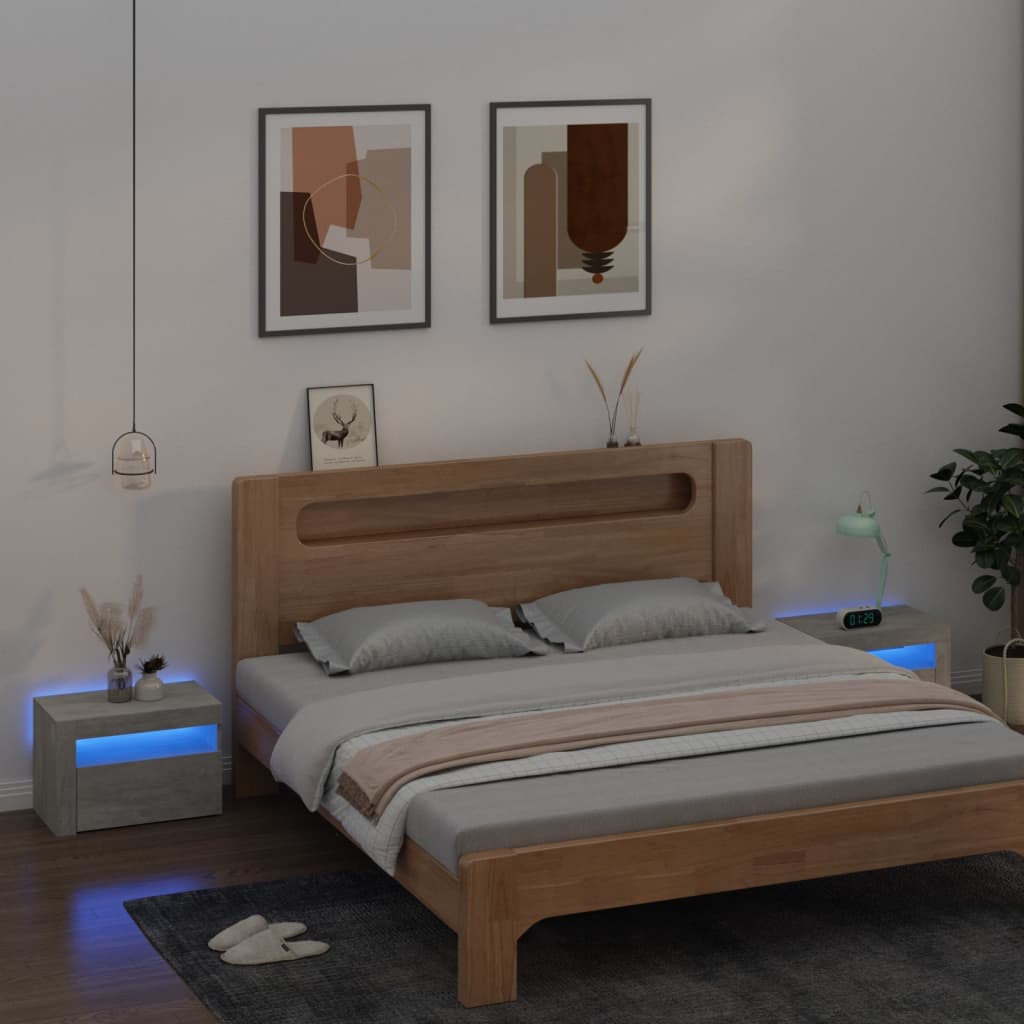 vidaXL Nachtkastjes 2 st LED 60x35x40 cm wit