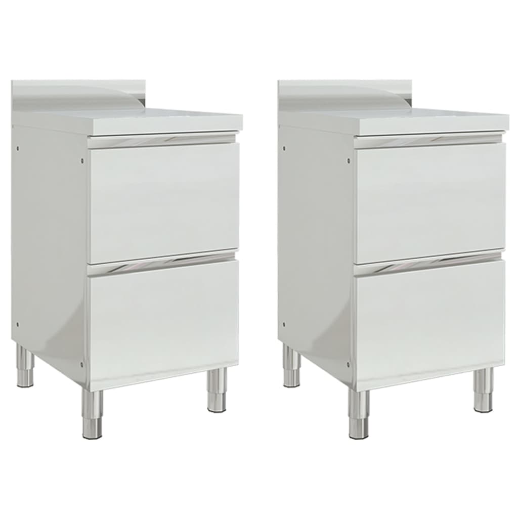 vidaXL Commercial Kitchen Cabinet with 2 Drawers 50x60x96 cm