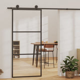 vidaXL Sliding Door with Hardware 76x205 cm Aluminum and ESG Glass