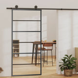 vidaXL Sliding Door with Hardware 76x205 cm Aluminum and ESG Glass