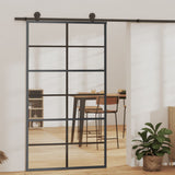 vidaXL Sliding Door with Hardware 76x205 cm Aluminum and ESG Glass