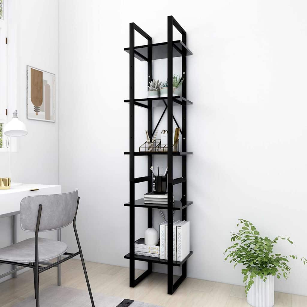 vidaXL Bookcase with 5 Shelves 40x30x175 cm Engineered Wood White