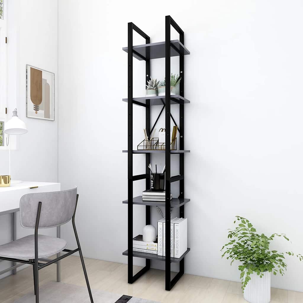 vidaXL Bookcase with 5 Shelves 40x30x175 cm Engineered Wood White