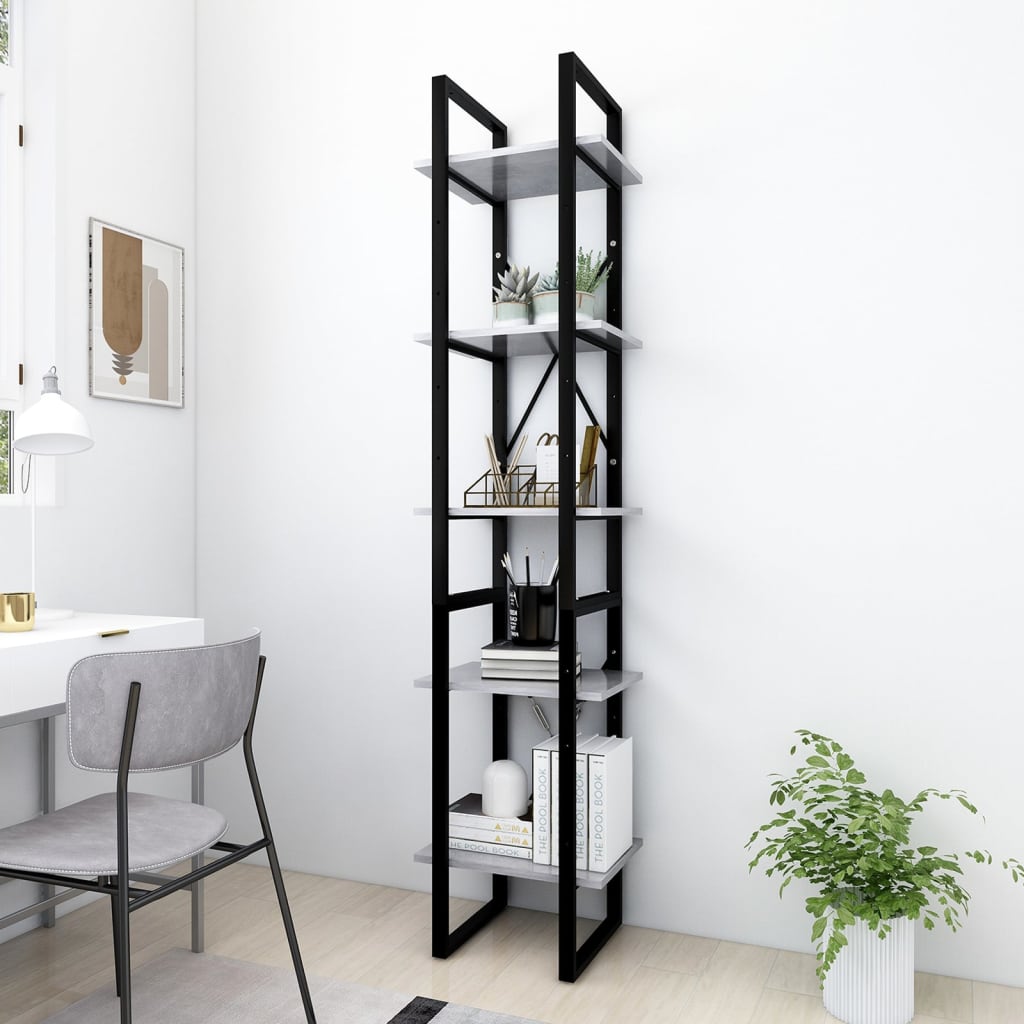 vidaXL Bookcase with 5 Shelves 40x30x175 cm Engineered Wood White