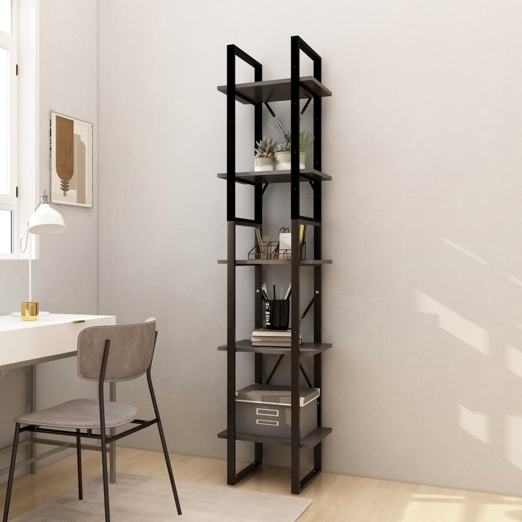 vidaXL Boekenkast met 5 schappen 40x30x175 cm massief grenenhout