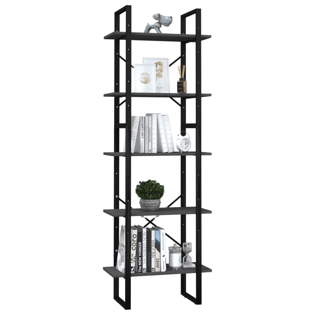 vidaXL Boekenkast met 5 schappen 40x30x175 cm massief grenenhout