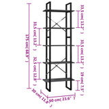 vidaXL Boekenkast met 5 schappen 40x30x175 cm massief grenenhout